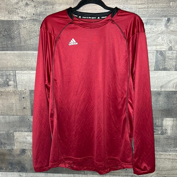 Maroon Adidas Long Sleeve Shirt - Picture 1 of 6